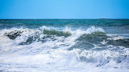 Image showing stormy ocean scenery background