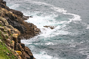 Image showing very rough coast at Cornwall Great Britain England