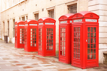 Image showing red phone boxes London