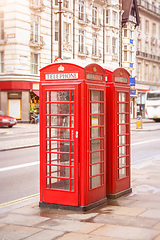 Image showing red phone boxes London