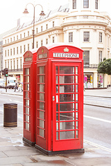 Image showing red phone boxes London