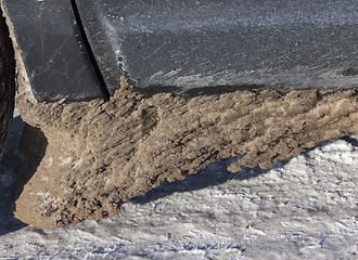 Image showing Dirty car, winter