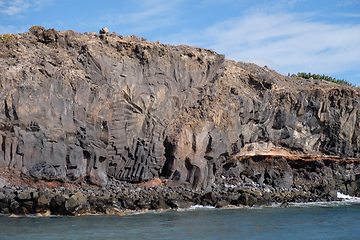 Image showing beautiful wild beach with black sand