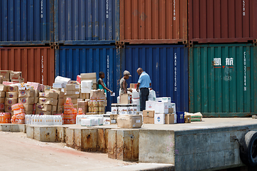 Image showing transport cargo in port of Nosy Be, Madagascar