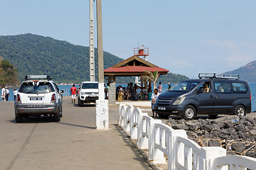 Image showing Malagasy peoples waiting for boat in Nosy Be, Madagascar