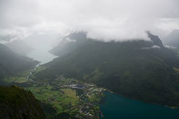 Image showing View from Hoven Mountain, Nordfjord, Norway