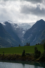 Image showing Lake near Briksdalsbreen, Sogn og Fjordane, Norway