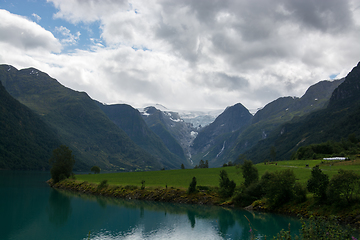 Image showing Lake near Briksdalsbreen, Sogn og Fjordane, Norway