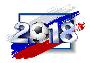 Image showing 2018 with soccer ball. Poster soccer template