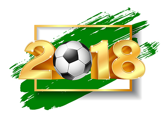 Image showing Golden Number 2018 with soccer ball