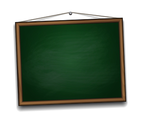 Image showing Green chalkboard in wooden frame.