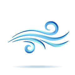 Image showing Wave symbol illustration isolated on white. Vector