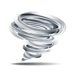 Image showing Realistic tornado swirl isolated on white. Vector