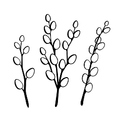 Image showing Willow twigs in black isolated on white