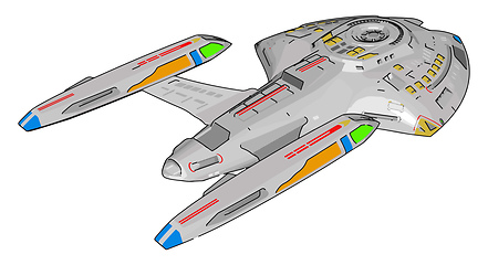 Image showing Fantasy battle cruiser vector illustration on white background