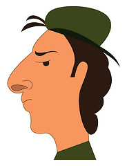 Image showing A man wearing a green hat looks handsome vector or color illustr