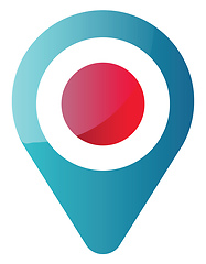 Image showing Vector illustration of a blue and red location icon on a white b