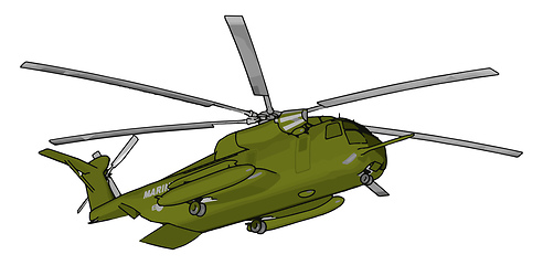 Image showing 3D vector illustration on white background of a green military h