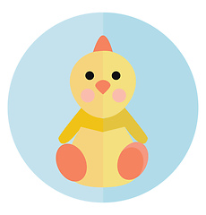 Image showing Clipart of a baby chicken in pink and yellow color vector color 