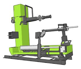 Image showing Vector illustration of  a green bore lathe white background