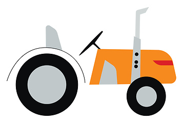 Image showing An orange tractor for farming vector or color illustration