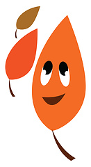 Image showing Orange color happy leaf vector or color illustration