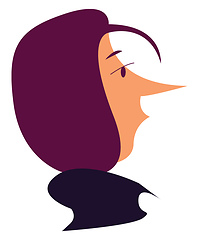 Image showing A woman with purple hair vector or color illustration