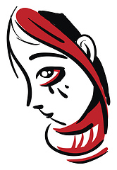 Image showing Crying red head girl vector illustration on white background.