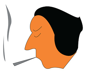 Image showing A tensed man smoking vector or color illustration