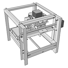 Image showing Vector illustration of a cnc machine on white background