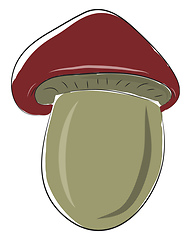 Image showing A brown mushroom, vector color illustration.