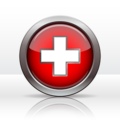 Image showing Bright button with flag of Swiss. Vector