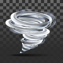 Image showing Realistic tornado swirl on transparent. vector illustration