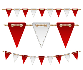 Image showing Festive red and white flags on white background