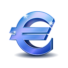 Image showing Blue euro sign isolated on white background