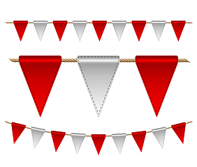 Image showing Festive red and white flags on white background