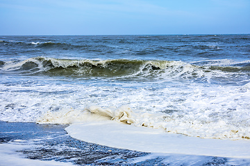 Image showing stormy ocean scenery background