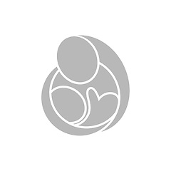 Image showing Mother holding Child baby design vector template.