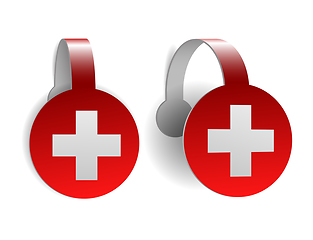 Image showing Bright wobbler with flag of Swiss. Vector
