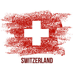 Image showing Swiss national day card with Flag in grungy style.