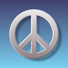 Image showing Peace symbol on blue background with shadow.