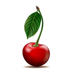 Image showing Ripe red Cherry isolated on white background.