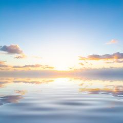 Image showing enchanting sunset sky at the sea