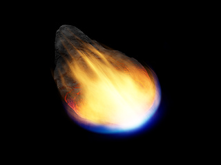 Image showing glowing asteroid in deep space