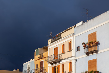 Image showing some houses at bad weather Lipari Sicily Italy