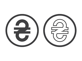 Image showing Ukrainian Hryvnia currency sign. Vector concept illustration