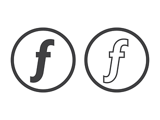 Image showing Florin currency vector icon, mathematical function symbol sign