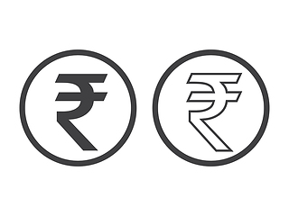 Image showing Rupee Currency Icon Isolated on white background.