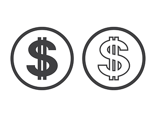 Image showing dollar symbol with two vertical lines i