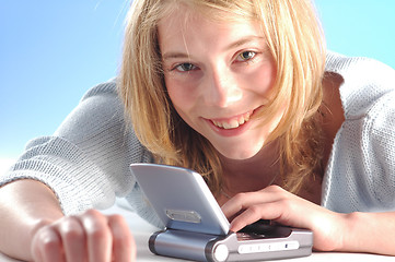 Image showing Girl with cellphone